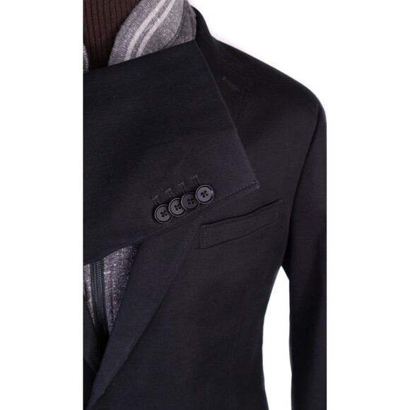 Banana Republic Blazer Sz 44R Cotton Tailored Fit Two Button Black 2 Btton Sport - Picture 7 of 16